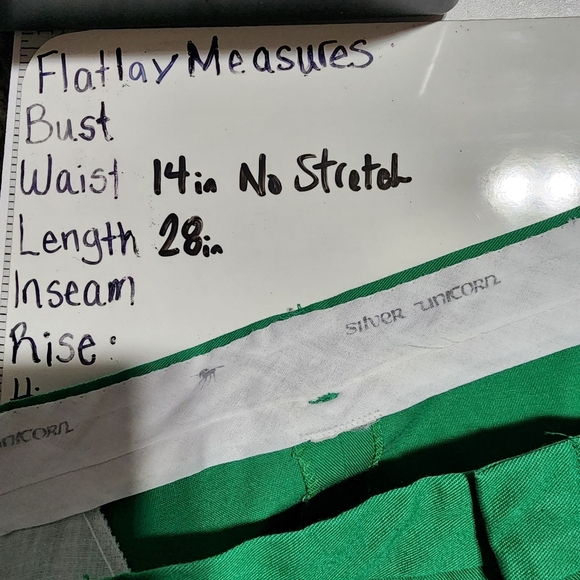 Vintage silver unicorn Kelly Green midi a line skirt - Picture 6 of 6